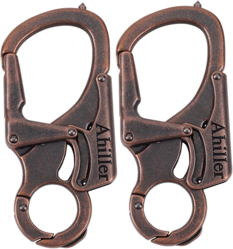 Ahiller Carabiner Keychain Clip, Double Lock Designed - Tungsten Steel Tip, Multifounction Tools for Camping, Hiking, Fishing, Outdoor Survival - Image 1